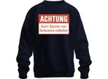 Attenzione Tracce Di Sarcasmo Incluse Divertente Umorismo Sarcastico Pullover Felpa Unisex, Marina, 3XL