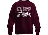 Wings In Repair Today With Broom On The Way Strega Divertente Fun Unisex Felpa Pullover, Borgogna, L