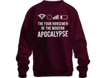 Four Horsemen Of The Modern Apocalypse Internet Joke Nerd Smartphone Unisex Sweatshirt Pullover, Burgundy, S