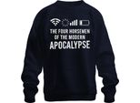 Four Horsemen Of The Modern Apocalypse Internet Joke Nerd Smartphone Unisex Felpa Pullover, Navy, L