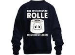 Il Ruolo Più Importante Nella Mia Vita La Carta Igienica Divertente Regalo Unisex Felpa Pullover, Navy, Xxl