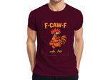 F-CAW-F Divertente Maglietta Da Uomo Con Gallo Della Fattoria, Vintage Retro Meme, Borgogna, S