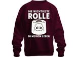 Il Ruolo Più Importante Nella Mia Vita La Carta Igienica Regalo Divertente Unisex Felpa Pullover, Borgogna, Xxl