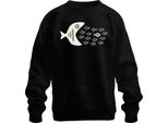 Il Pesce Grande Mangia Il Pesce Piccolo Scuola Di Pesci Mare Oceano Marittimo Unisex Felpa Pullover, Nero, 3XL