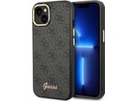 Guess Guhcp14Mhg4Shk Custodia Rigida Per Iphone 14 Plus/ 15 Plus 6.7 Czarny/Nero 4G Logo Oro Vintage