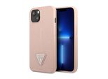Guess Guhcp14Mpsatlp Custodia Rigida Per Iphone 14 Plus / 15 Plus 6.7 Rosa/Logo Saffianotriangle