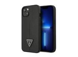 Guess Guhcp14Mpsatlk Custodia Rigida Per Iphone 14 Plus / 15 Plus 6.7 Nero/Nero Logo Saffianotriangle