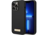 Guess Guhmp14Xsbplk Iphone 14 Pro Max6,7 Czarny/Nero Custodia Rigida In Silicone Logo Plate Magsafe