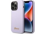 Guess Guhcp14Xslsmu Custodia Rigida Per Iphone 14 Pro Max6,7 Fioletowy/Purple Silicone Vintage Gold Logo