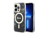 Guess Guhmp14Lhtmrsk Custodia Rigida Per Iphone 14 Pro 6.1Czarny/Nero Marmo Dorato Magsafe