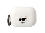 Karl Lagerfeld Klap2Runchh Airpods Pro 2 (2022/2023) Cover BiałY/Bianco Silicone Choupette Head 3D