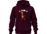 F-CAW-F Divertente Pollo Cartone Animato Gallo Fattoria Regalo Umorismo Scherzo Felpa Con Cappuccio Unisex, Borgogna, 3XL