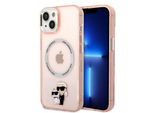 Karl Lagerfeld Klhmp14Mhnkcip Custodia Rigida Per Iphone 14 Plus / 15 Plus 6,7 RóżOwy/Pink Iconic Karl&Choupette Magsafe