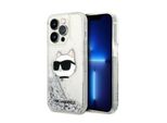 Karl Lagerfeld Klhcp14Llnchcs Custodia Rigida Per Iphone 14 Pro 6.1 Argento/Silver Glitter Choupette Head