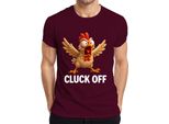 Cluck Off Divertente Pollo Arrabbiato Fattoria Regalo Umorismo Sfacciato T-Shirt Da Uomo, Borgogna, S