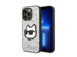 Karl Lagerfeld Klhcp14Lg2Cps Custodia Rigida Per Iphone 14 Pro 6.1 Argento/Silver Glitter Choupette Patch