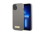 Guess Guhmp13Ssplg Iphone 13 Mini 5.4 Grigio/Grigio Custodia Rigida In Silicone Logo Piastra Magsafe