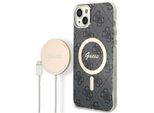 Zestaw Guess Gubpp14Sh4Eacsk Custodia+ Caricatore Iphone 14 / 15 / 13 6,1 Czarny/Nero Custodia Rigida 4G Stampa Magsafe