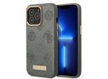 Guess Guhmp13Lsapstg Custodia Rigida Per Iphone 13 Pro / 13 6.1 Grigio/Grigio Logo Peonia Piastra Magsafe