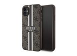 Guess Guhmn61P4Rpsw Custodia Rigida Per Iphone 11 / Xr BrąZowy/Marrone 4G A Righe Stampate Magsafe