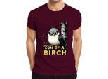Maglietta Da Uomo Son Of A Birch Funny Bird Fierce Birch Cartoon Gift Forest, Borgogna, Xxl