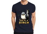 Maglietta Da Uomo Son Of A Birch Funny Bird Grim Birch Cartoon Gift Forest, Navy, M