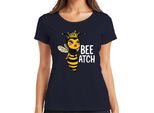Bee Atch Ape Regina Impertinente Con Corona, Divertente Maglietta Da Donna, Navy, M