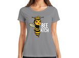 Bee Atch Ape Regina Impertinente Con Corona, Divertente Maglietta Da Donna, Grigio, L