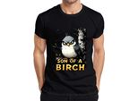Maglietta Da Uomo Son Of A Birch Funny Bird Fierce Birch Cartoon Gift Forest, Nero, 3XL