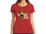 Bee Atch Ape Regina Impertinente Con Corona, Divertente Maglietta Da Donna, Rosso, L