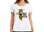 Bee Atch Ape Regina Impertinente Con Corona, Divertente Maglietta Da Donna, Bianco, L