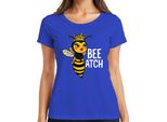 Bee Atch Ape Regina Impertinente Con Corona, Divertente Maglietta Da Donna, Blu, L