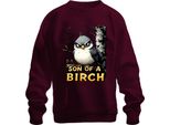 Son Of A Birch Lustiger Vogel Grimmig Birke Cartoon Gift Wald Unisex Felpa Pullover, Borgogna, Xxl