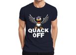 Maglietta Da Uomo Sarcastica Quack Off Divertente Anatra Arrabbiata, Navy, Xxl