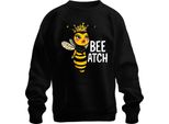 Bee Atch Ape Regina Sfacciata Con Corona E Frasi Divertenti Felpa Unisex, Nero, L