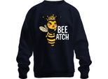 Bee Atch Ape Regina Sfacciata Con Corona E Frasi Divertenti Felpa Unisex, Navy, L