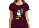 Maglietta Da Donna Son Of A Birch Funny Bird Fierce Birch Cartoon Gift Forest, Borgogna, 3XL