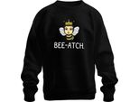 BEE-ATCH Queen Bee Crown Cheeky Bee Queen Feminist Retro Unisex Felpa Pullover, Nero, Xxl
