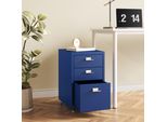 Piedistallo Mobile 'KöKar' Con 3 Cassetti In Acciaio 48 X 28 X 41 Cm Blu