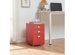 Contenitore Per Rotoli 'KöKar' Con 3 Cassetti In Acciaio 48 X 28 X 41 Cm Rosso