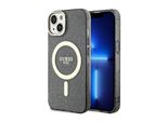 Guess Guhmp14Shcmcgk Custodia Rigida Per Iphone 14 / 15 / 136.1 Czarny/Nero Glitter Oro Magsafe