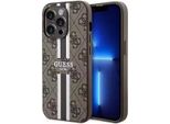Guess Guhmp14Xp4Rpsw Custodia Rigida Per Iphone 14 Pro Max 6.7 BrąZowy/Marrone 4G Con Strisce Stampate Magsafe