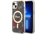 Guess Guhmp14Mhcfwsa Custodia Rigida Per Iphone 14 Plus/ 15 Plus 6.7 Zielony/Khaki Fiore Magsafe