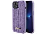 Guess Guhcp15Spsfdgsu Custodia Rigida Per Iphone 15 / 14 / 13 6.1 Fioletowy/Purple Sequin Script Metal