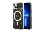 Guess Guhmp14Shtmrsk Custodia Rigida Per Iphone 14 / 15 / 136.1 Czarny/Nero Oro Marmo Magsafe