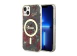 Guess Guhmp14Shcfwsa Custodia Rigida Per Iphone 14 / 15 / 136.1 Zielony/Khaki Fiore Magsafe