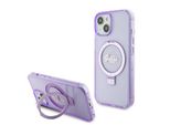 Guess Guhmp15Mhrsgsu Iphone 15 Plus / 14 Plus 6.7 Fioletowy/Purple Custodia Rigida Ad Anello Stand Script Glitter Magsafe