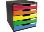 Cassettiera Exacompta Modulo 331798D A4 5 Cassetti Colorati +Blocco