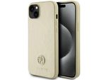 Guess Guhcp15Sps4Dgpd Iphone 15 / 14 / 13 6.1 ZłOty/Oro Custodia Rigida In Pelle 4G Logo Strass In Metallo