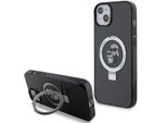 Karl Lagerfeld Klhmp14Shmrskck Iphone 14 / 15 / 13 6.1 Czarny/Nero Custodia Rigida Ad Anello Karl&Choupettte Magsafe
